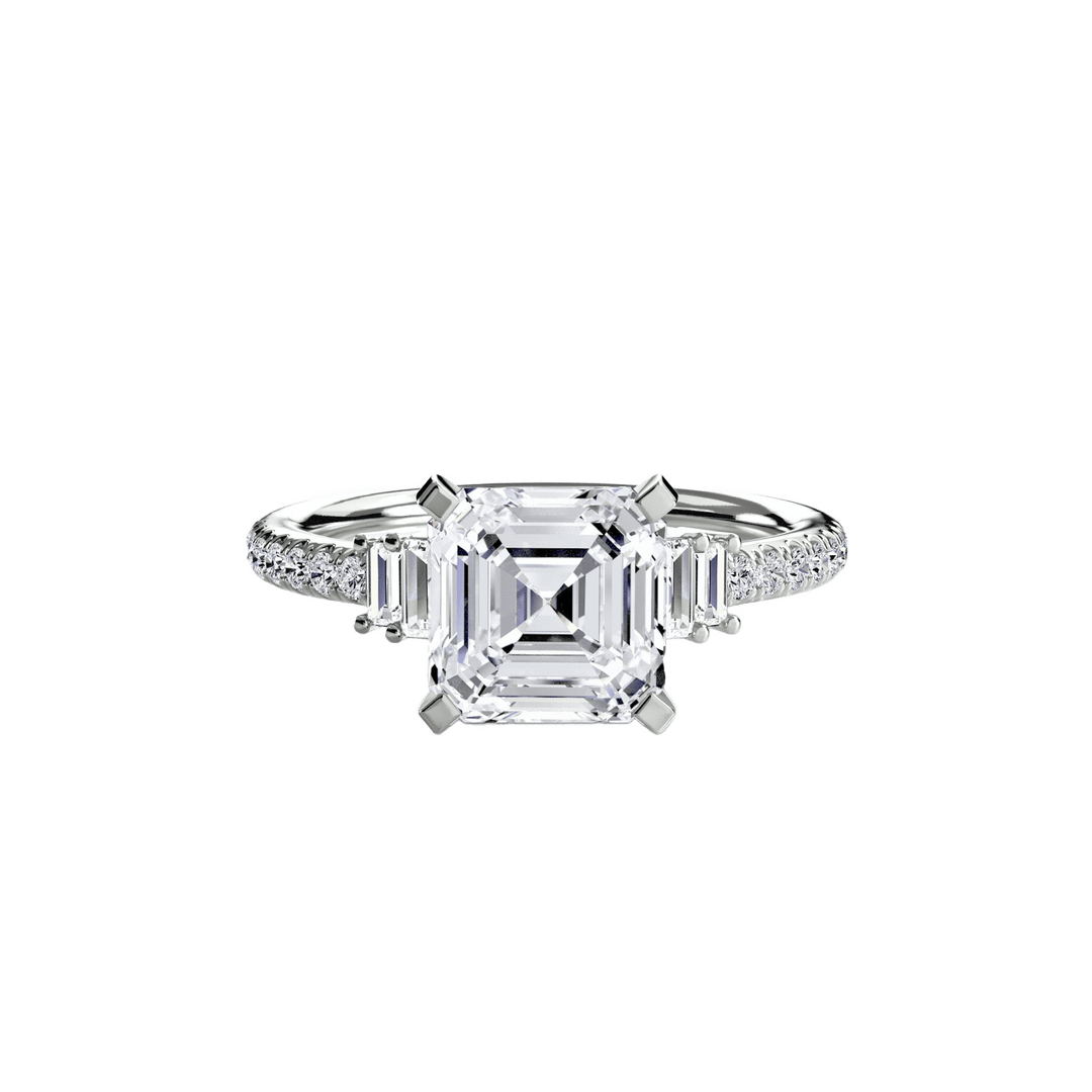 Solitaire with Pave 4 in setting by 18 KARATS