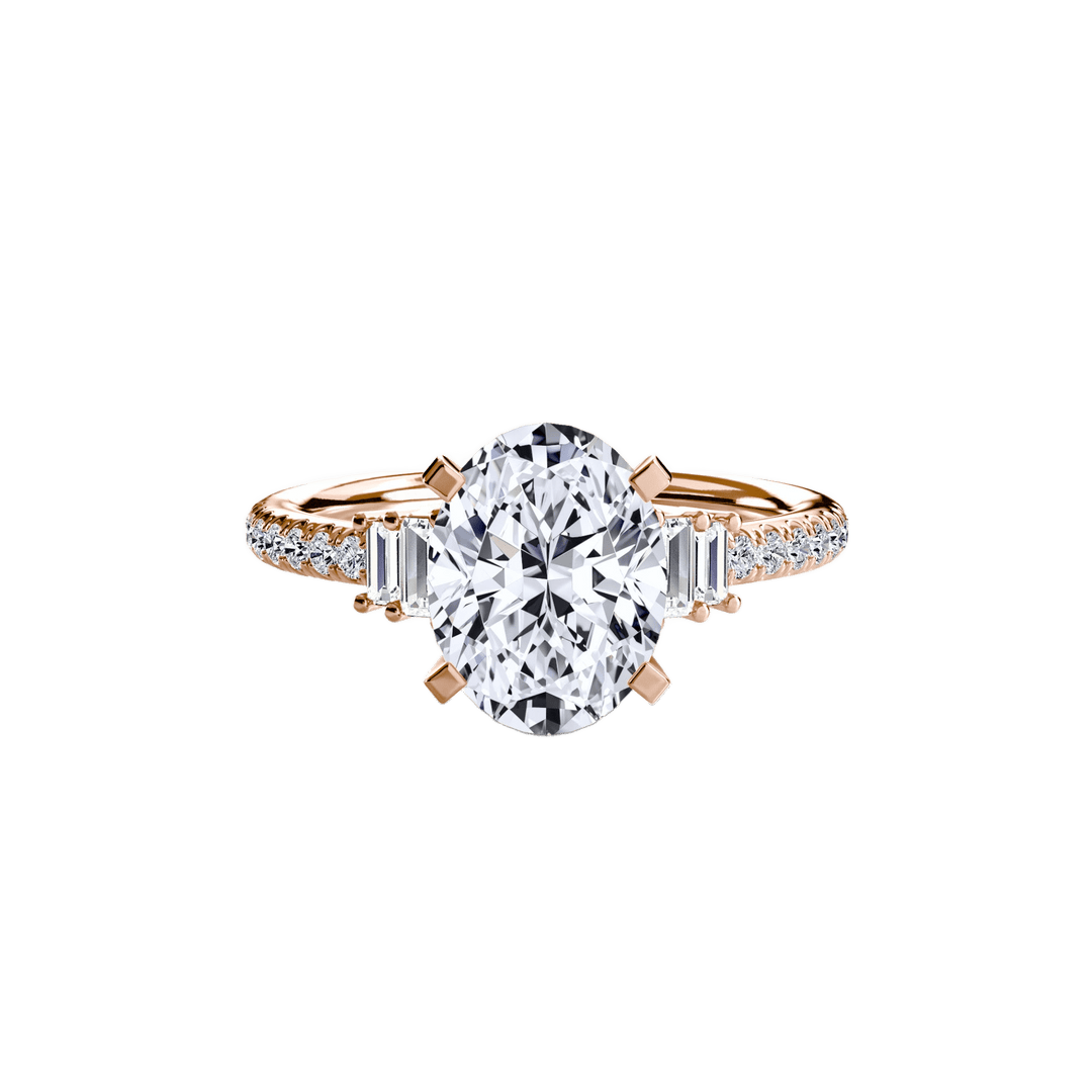 Solitaire with Pave 4 in setting by 18 KARATS