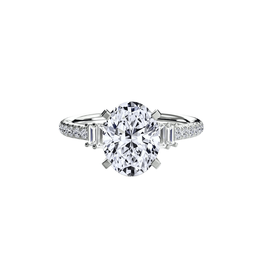 Solitaire with Pave 4 in setting by 18 KARATS