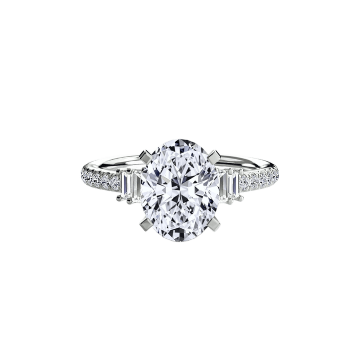 Solitaire with Pave 4 in setting by 18 KARATS