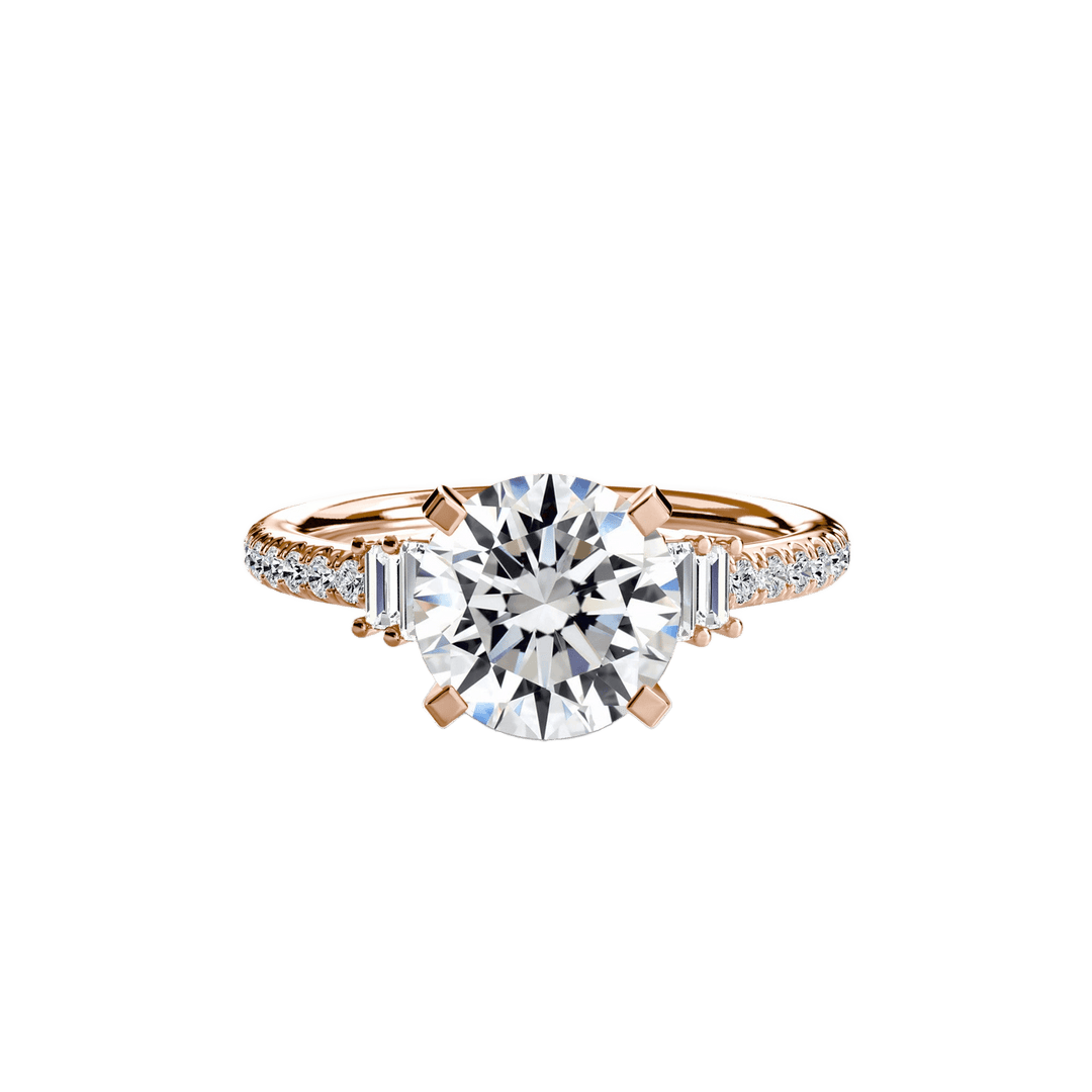 Solitaire with Pave 4 in setting by 18 KARATS