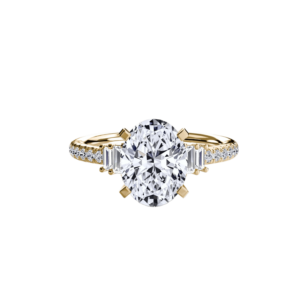 Solitaire with Pave 4 in setting by 18 KARATS