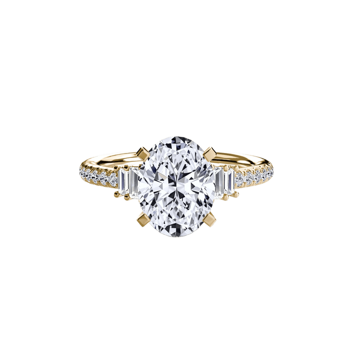 Solitaire with Pave 4 in setting by 18 KARATS