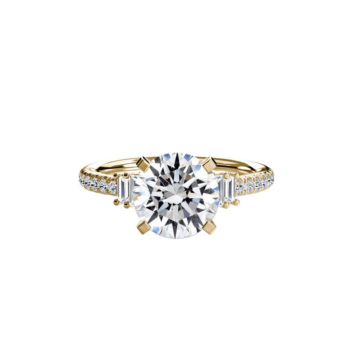 Solitaire with Pave 4 in setting by 18 KARATS