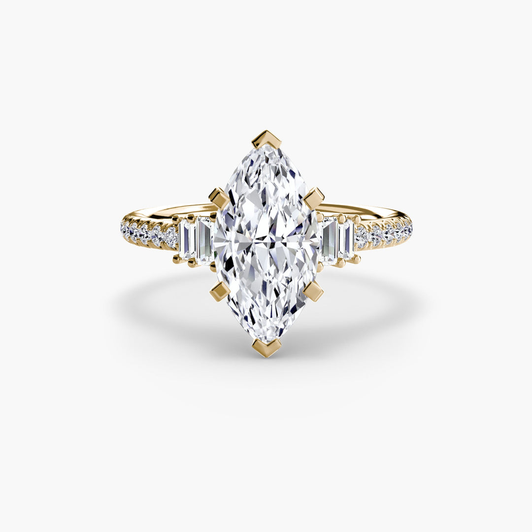 Solitaire with Pave 4 in setting by 18 KARATS