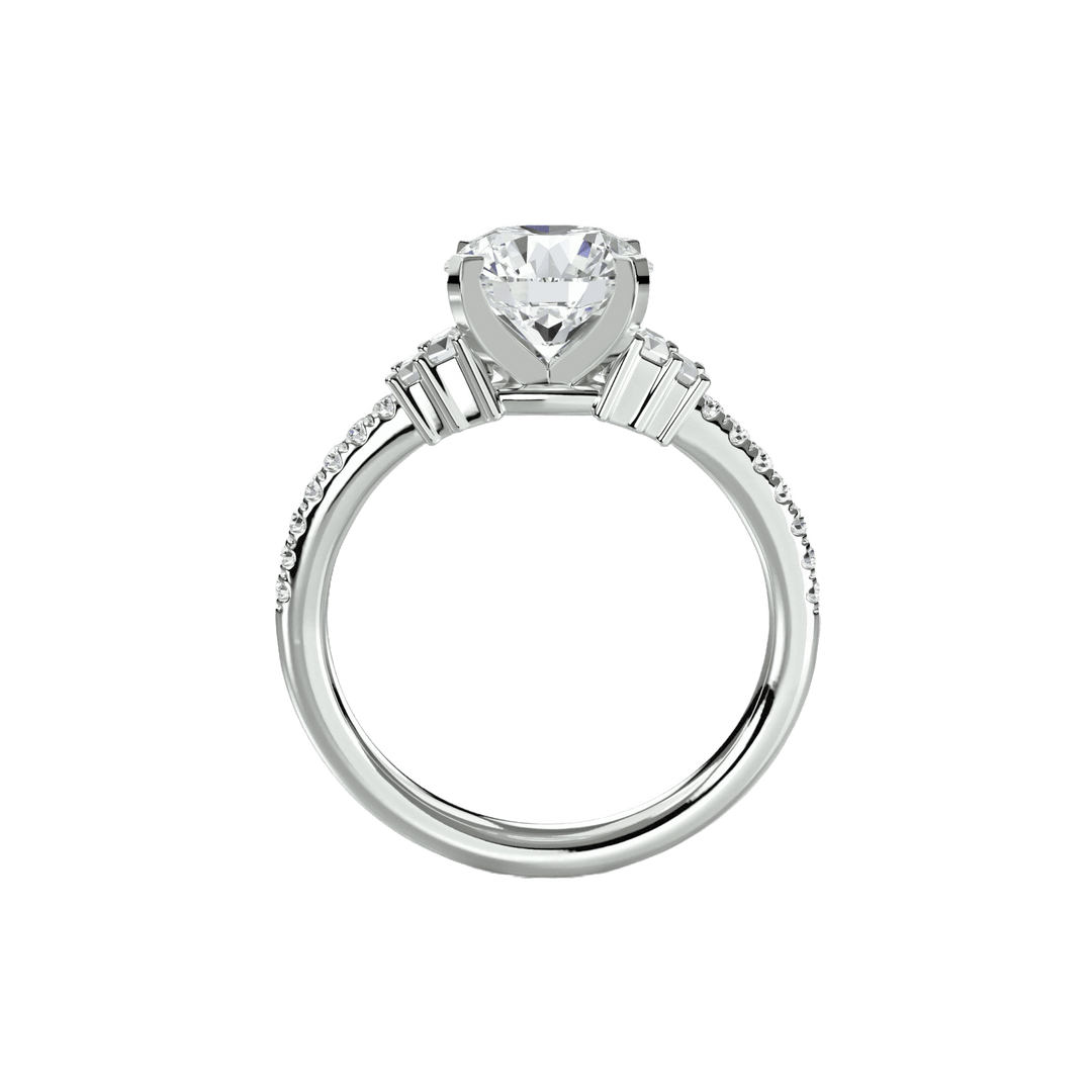 Solitaire with Pave 4 in setting by 18 KARATS