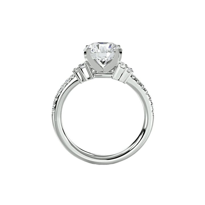 Solitaire with Pave 4 in setting by 18 KARATS