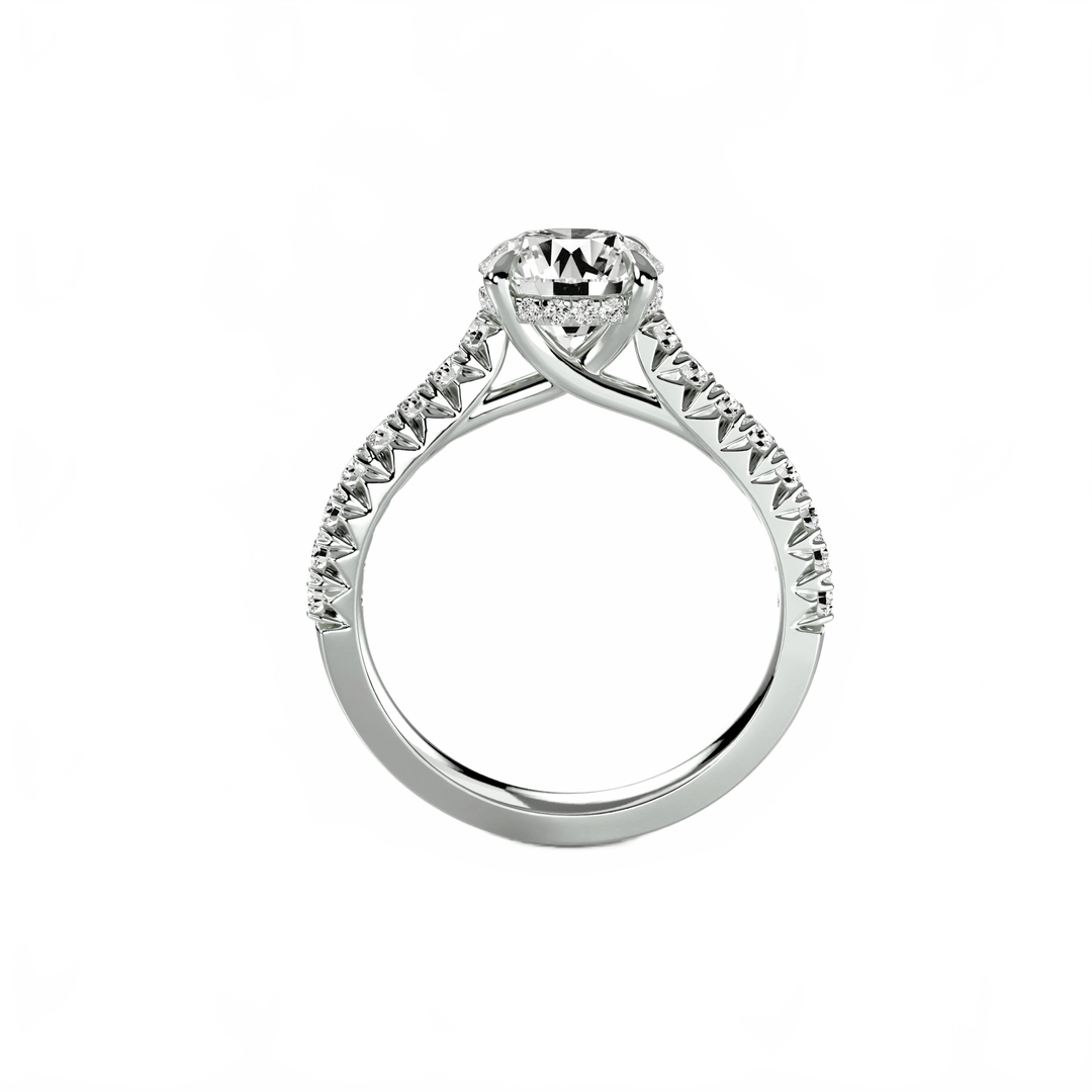 Solitaire With Pave 5 in setting by 18 KARATS