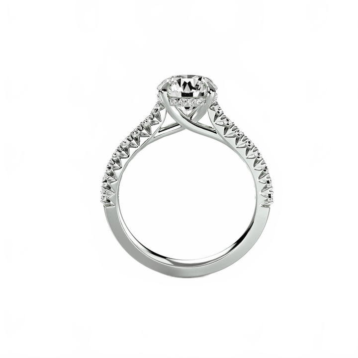 Solitaire With Pave 5 in setting by 18 KARATS