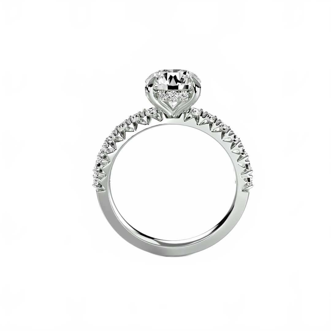 Solitaire With Pave 6 in setting by 18 KARATS