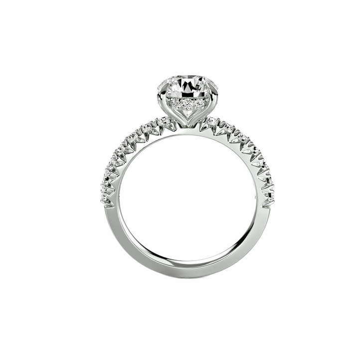 Solitaire With Pave 6 in setting by 18 KARATS