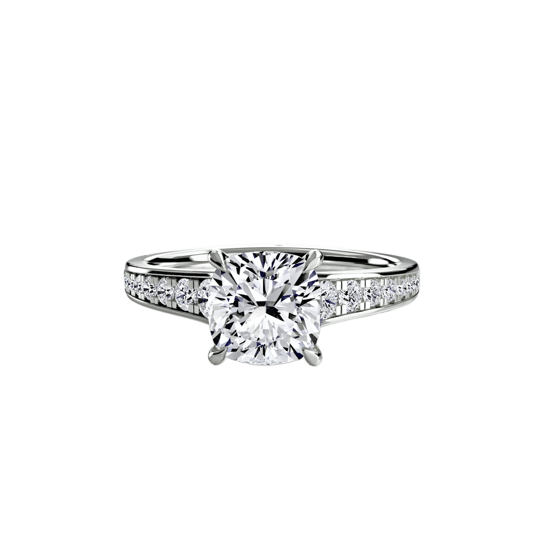 Solitaire With Pave 7 in setting by 18 KARATS