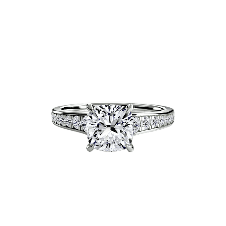 Solitaire With Pave 7 in setting by 18 KARATS