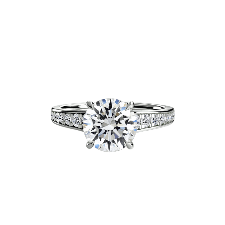 Solitaire With Pave 7 in setting by 18 KARATS