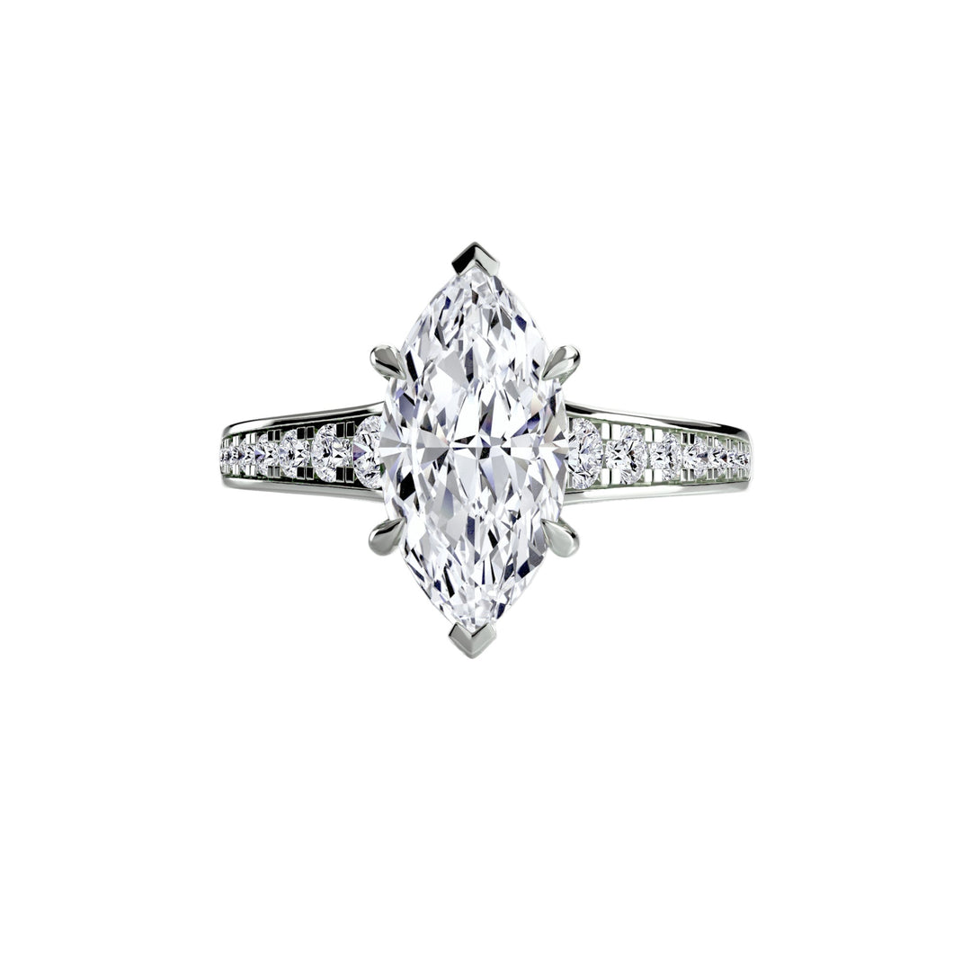 Solitaire With Pave 7 in setting by 18 KARATS