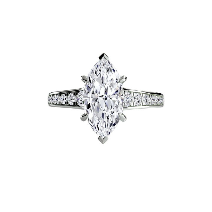 Solitaire With Pave 7 in setting by 18 KARATS