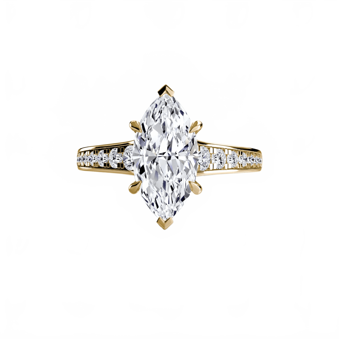 Solitaire With Pave 7 in setting by 18 KARATS