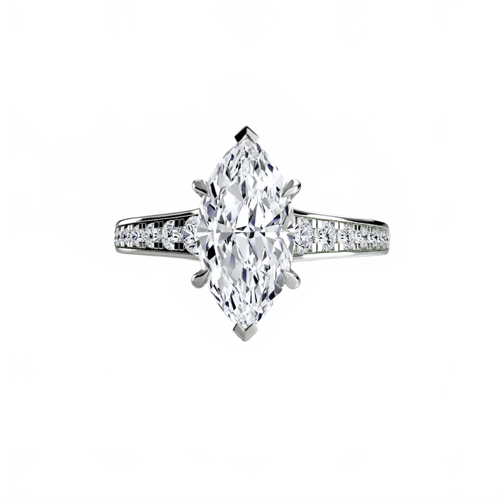 Solitaire With Pave 7 in setting by 18 KARATS