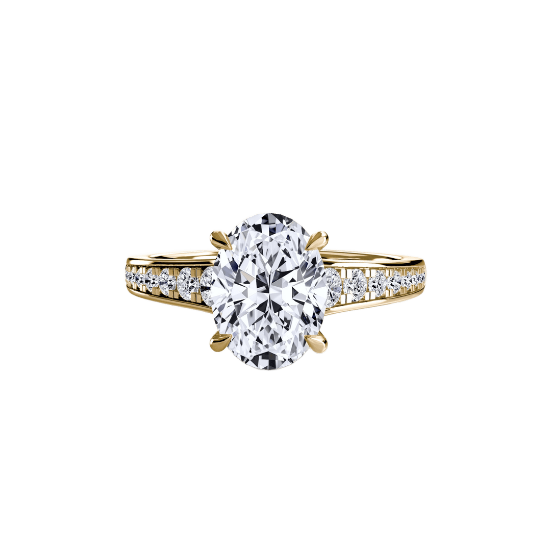 Solitaire With Pave 7 in setting by 18 KARATS