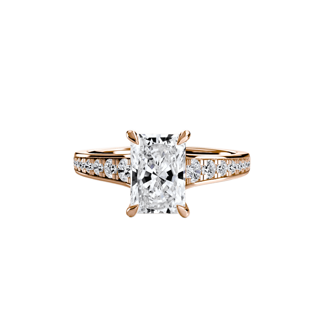 Solitaire With Pave 7 in setting by 18 KARATS