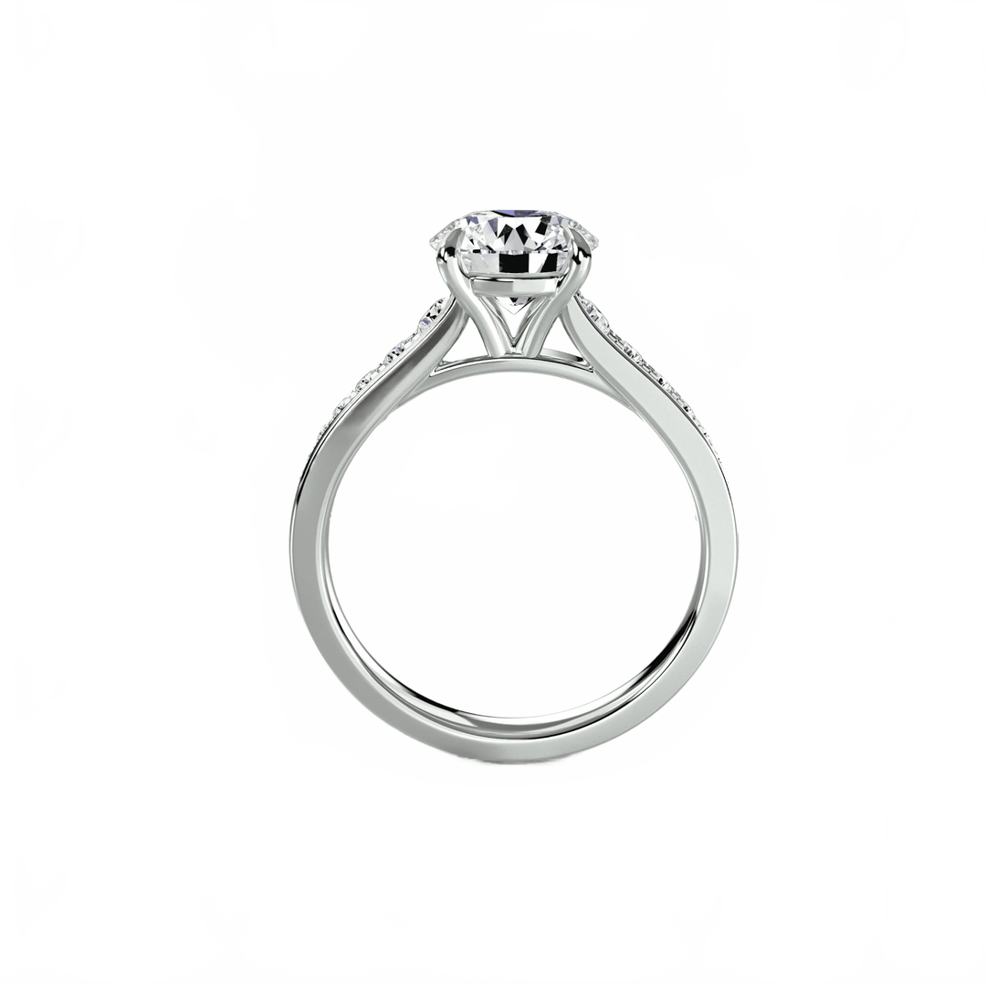 Solitaire With Pave 7 in setting by 18 KARATS