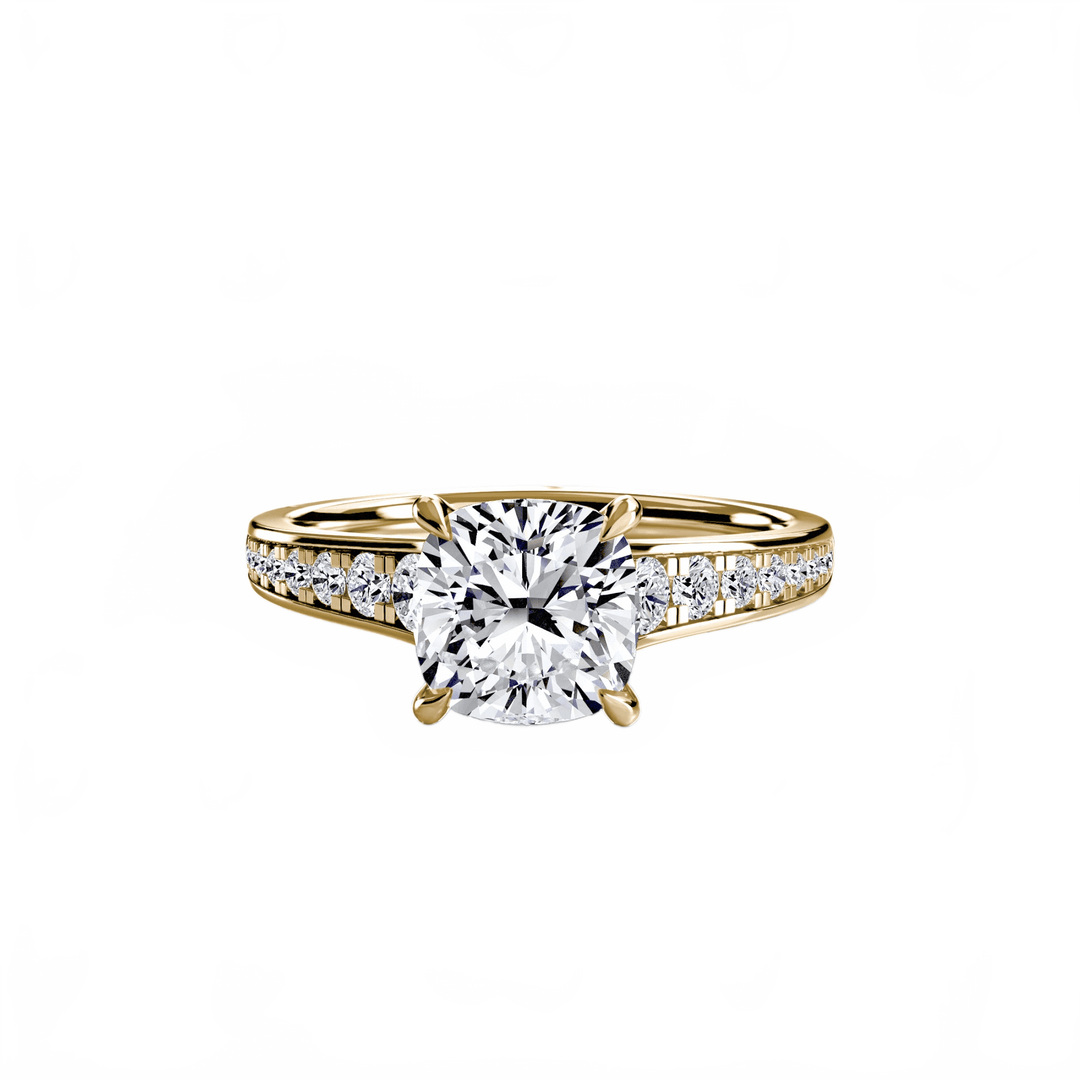 Solitaire With Pave 7 in setting by 18 KARATS