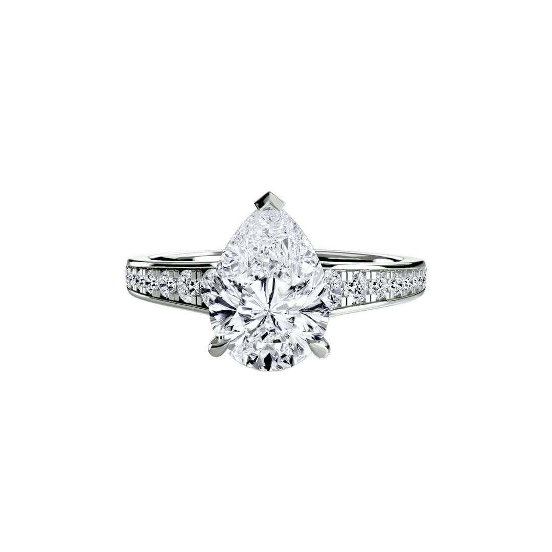 Solitaire With Pave 7 in setting by 18 KARATS