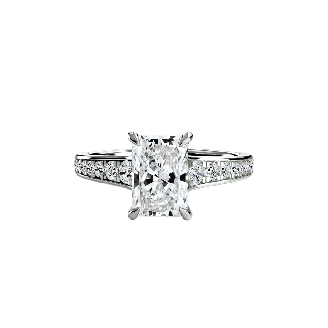 Solitaire With Pave 7 in setting by 18 KARATS