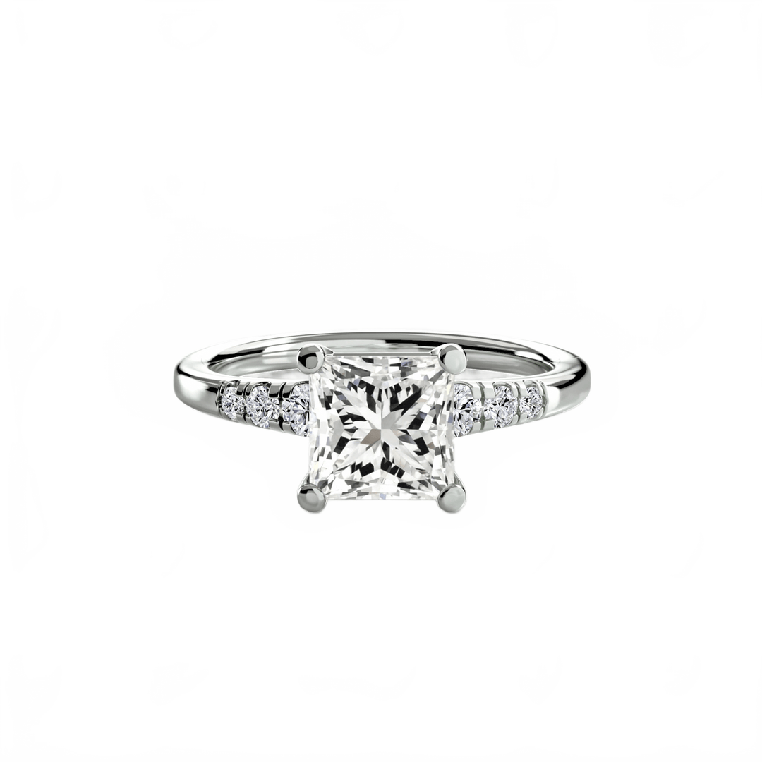 Solitaire With Shoulder Accents in setting by 18 KARATS