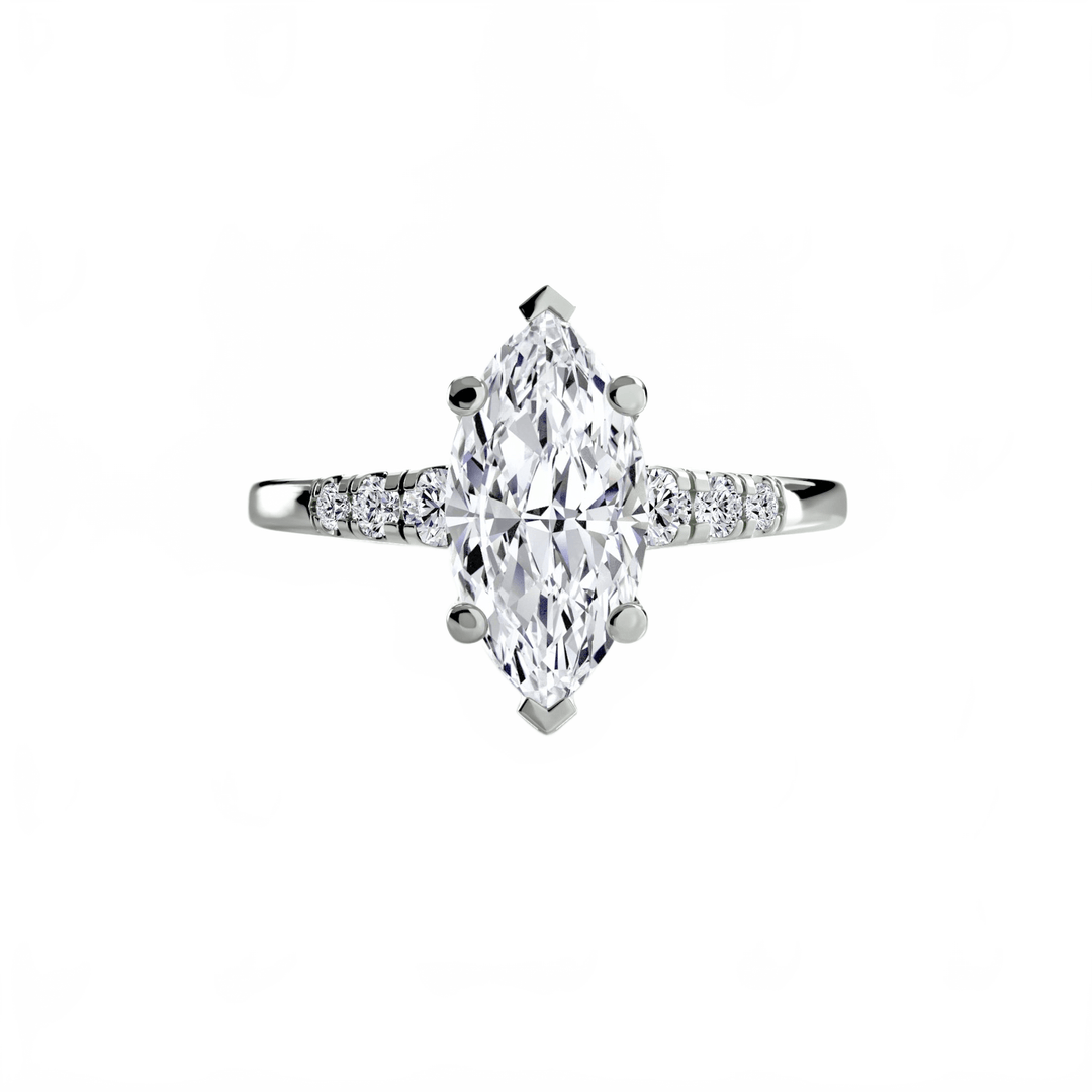 Solitaire With Shoulder Accents in setting by 18 KARATS