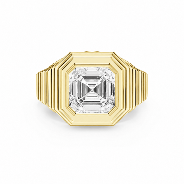 Tapered Asscher Diamond Signet Ring in Ring by 18 KARATS INC.