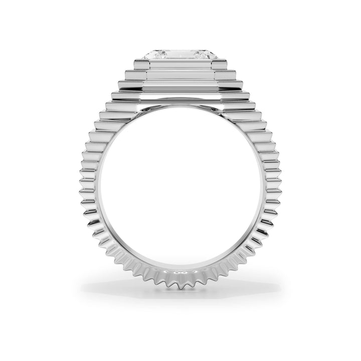 Tapered Asscher Diamond Signet Ring - R1264 in Ring by 18 KARATS INC.