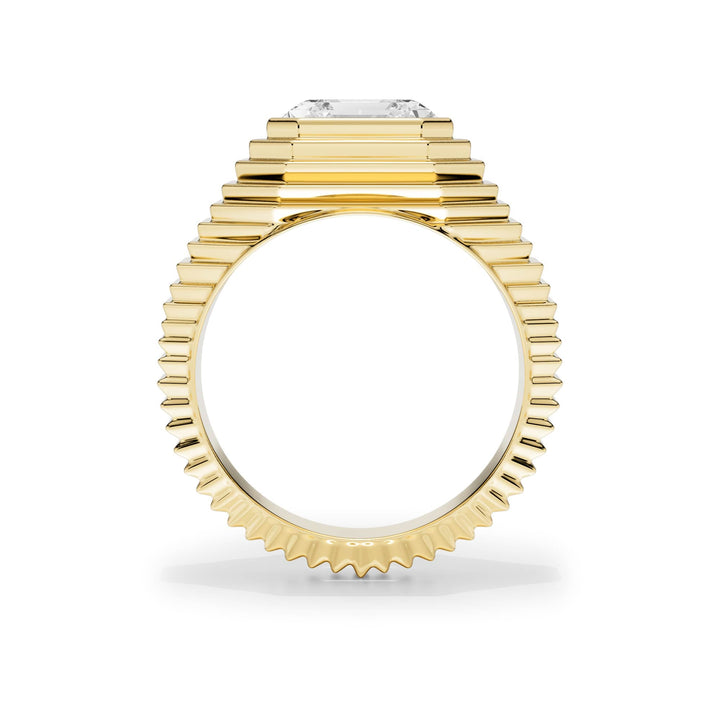 Tapered Asscher Diamond Signet Ring - R1264 in Ring by 18 KARATS INC.