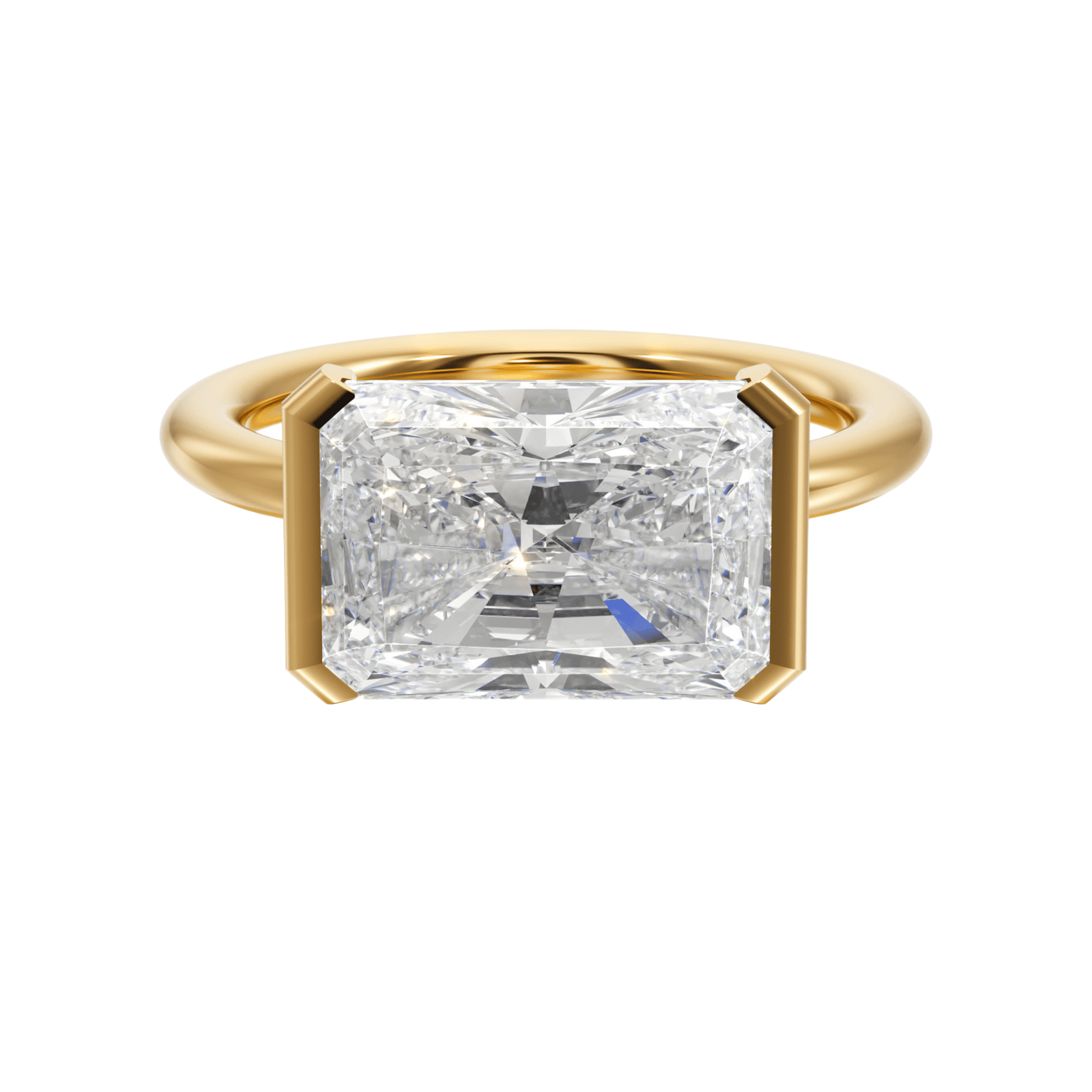 The Adore Half - Bezel Engagement Ring - R1026 in Ring by 18 KARATS INC.