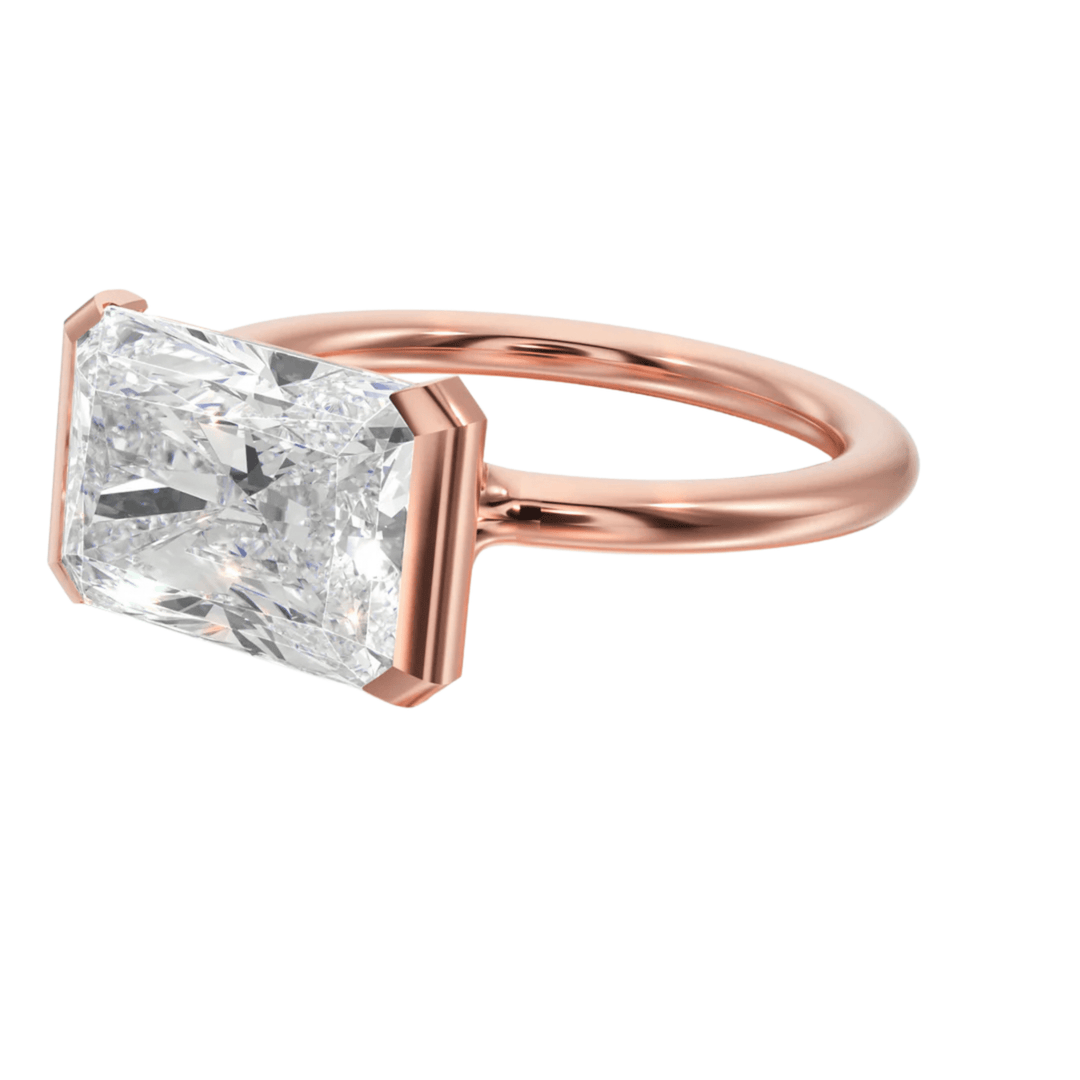 The Adore Half - Bezel Engagement Ring - R1026 in Ring by 18 KARATS