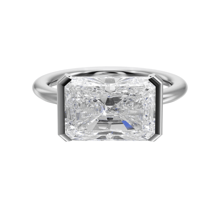 The Adore Half - Bezel Engagement Ring - R1026 in Ring by 18 KARATS