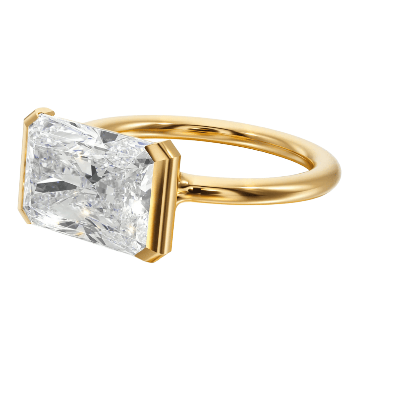 The Adore Half - Bezel Engagement Ring - R1026 in Ring by 18 KARATS