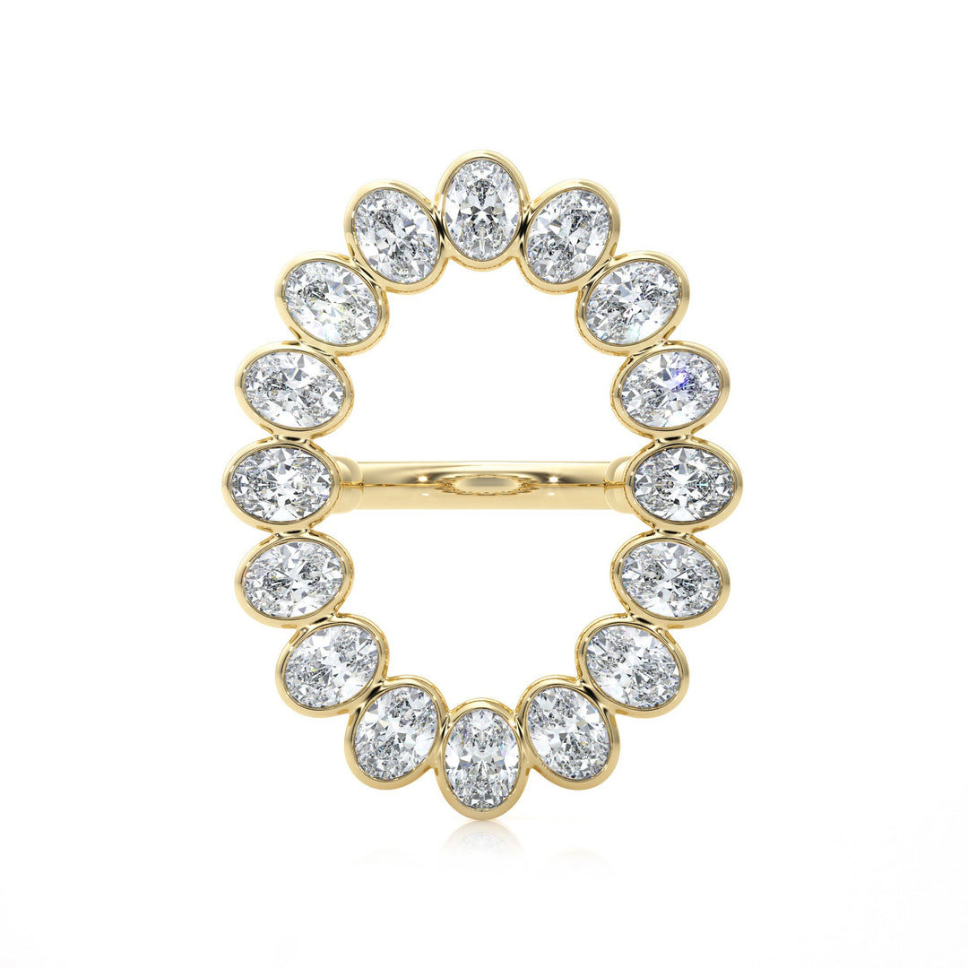The Aurora Oval Diamond Ring - R1027 in Ring by 18 KARATS