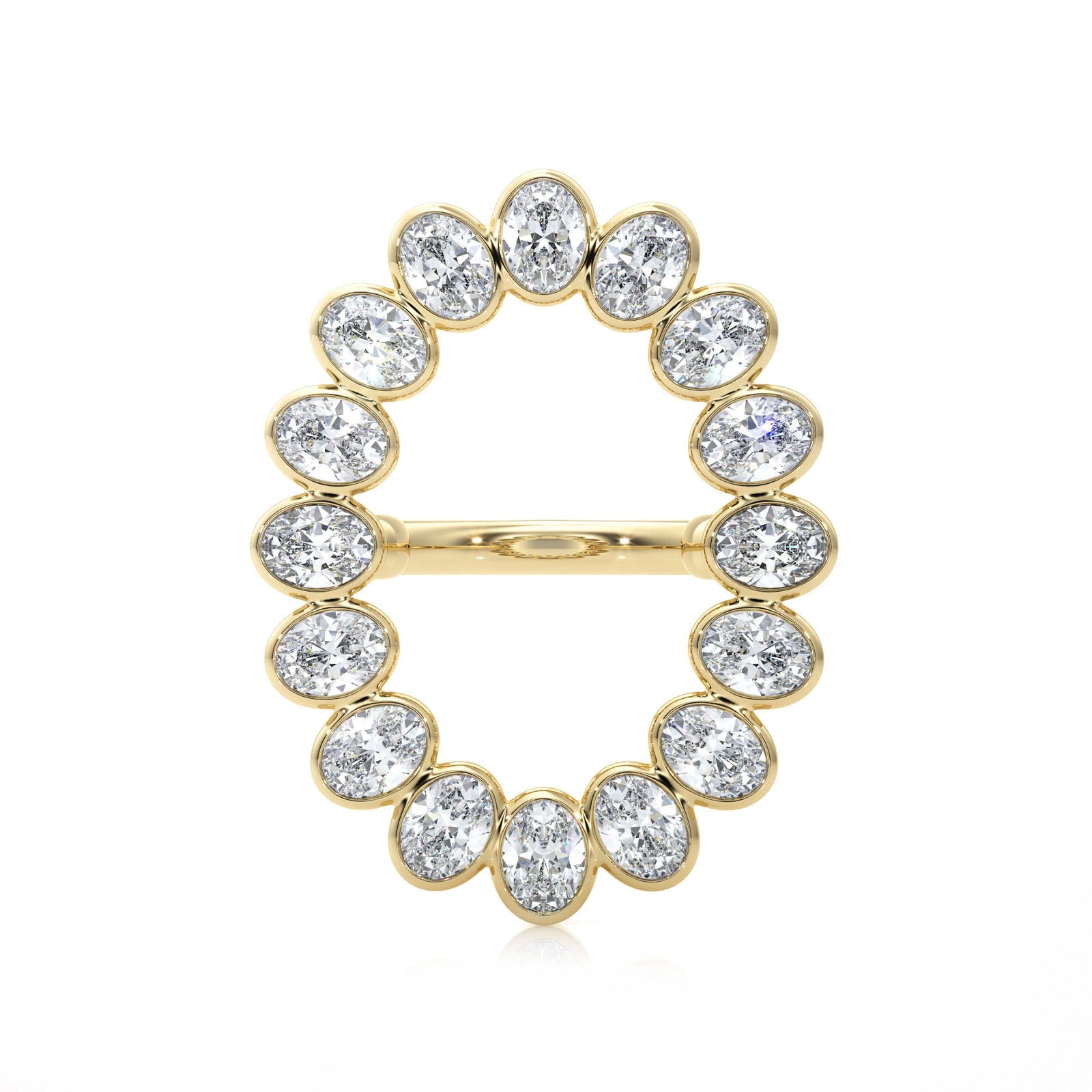 The Aurora Oval Diamond Ring - R1027 in Ring by 18 KARATS