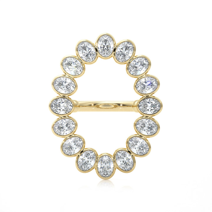 The Aurora Oval Diamond Ring - R1027 in Ring by 18 KARATS