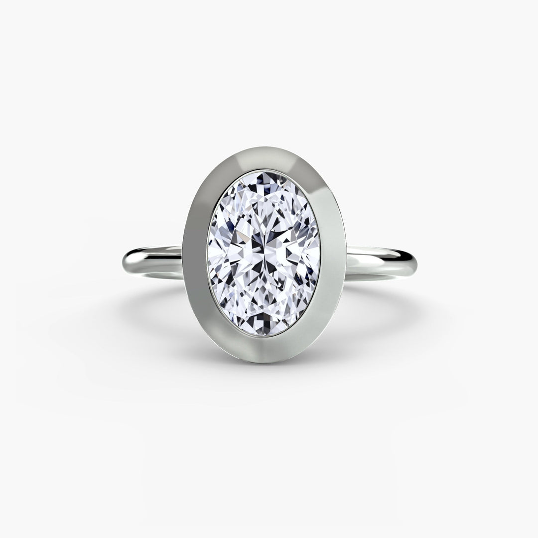 The Bezel Set Solitaire in setting by 18 KARATS