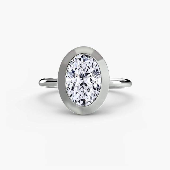 The Bezel Set Solitaire in setting by 18 KARATS