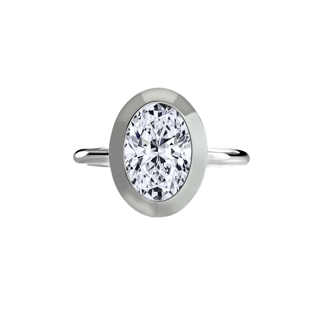 The Bezel Set Solitaire in setting by 18 KARATS
