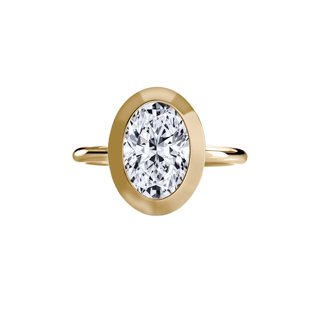The Bezel Set Solitaire in setting by 18 KARATS