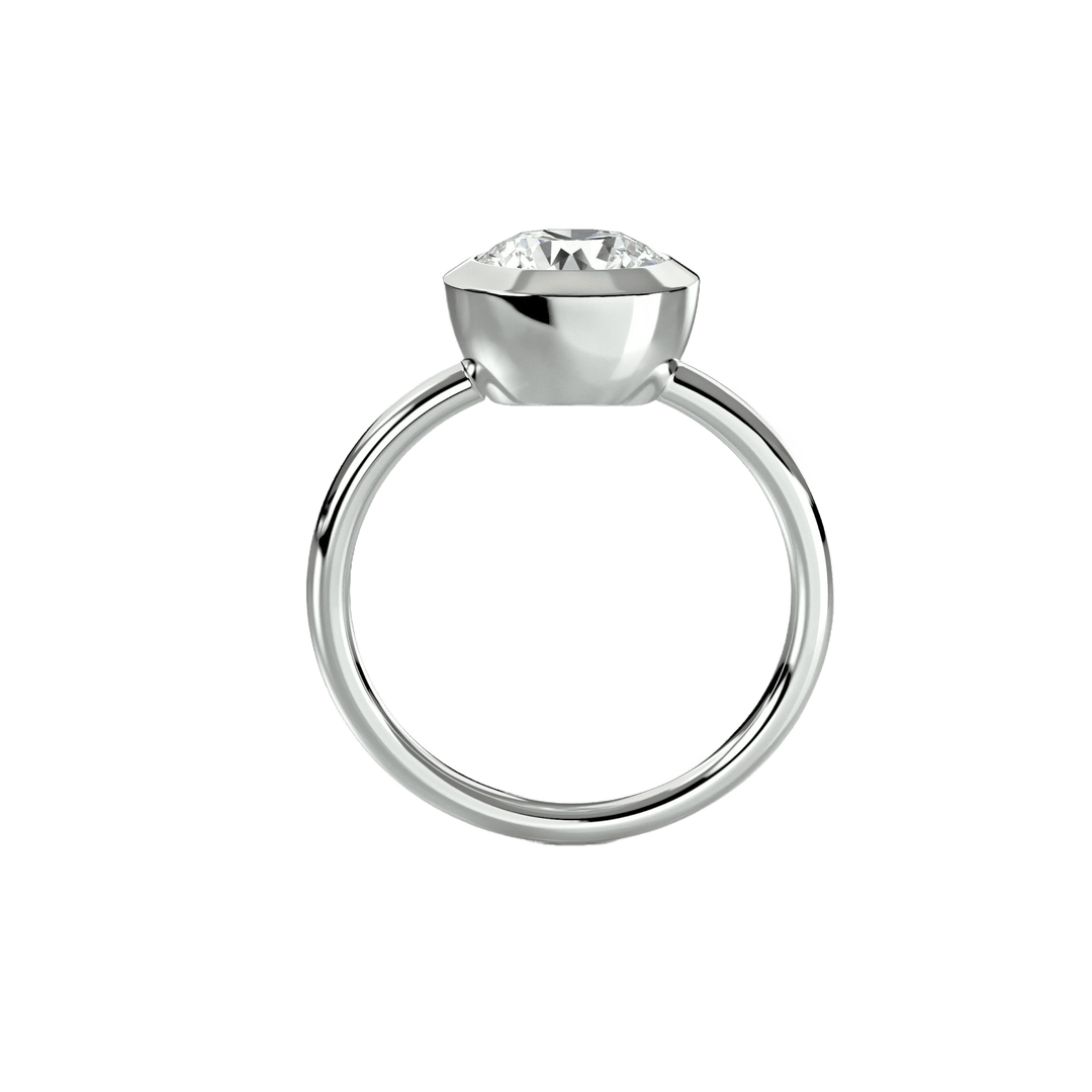 The Bezel Set Solitaire in setting by 18 KARATS