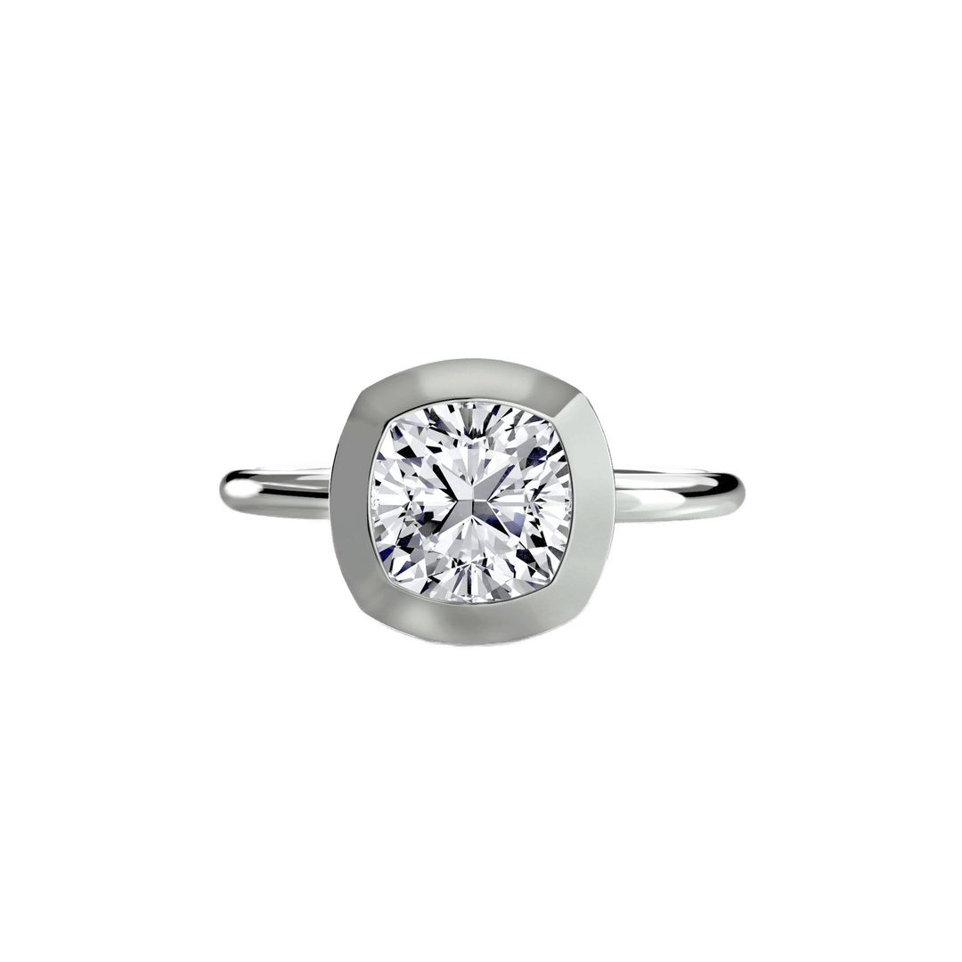 The Bezel Set Solitaire in setting by 18 KARATS