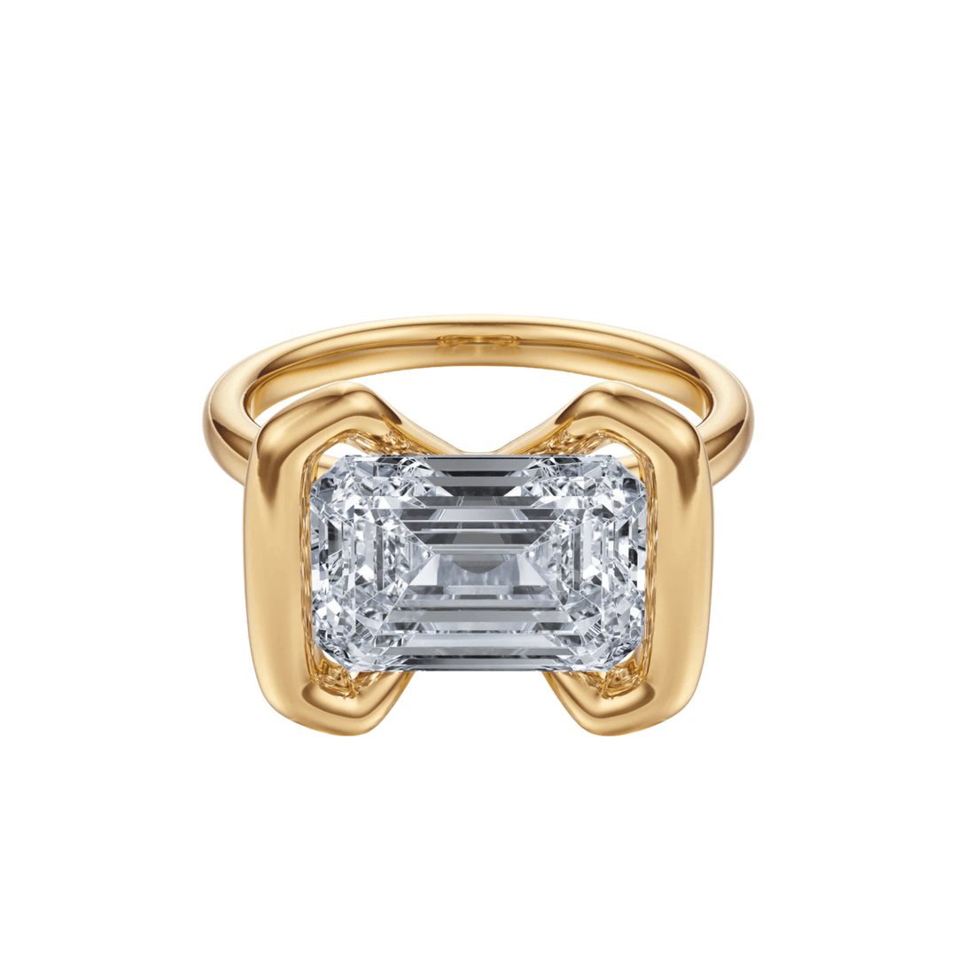 The Bowline Emerald Diamond Engagement Ring - R1038 in Ring by 18 KARATS INC.