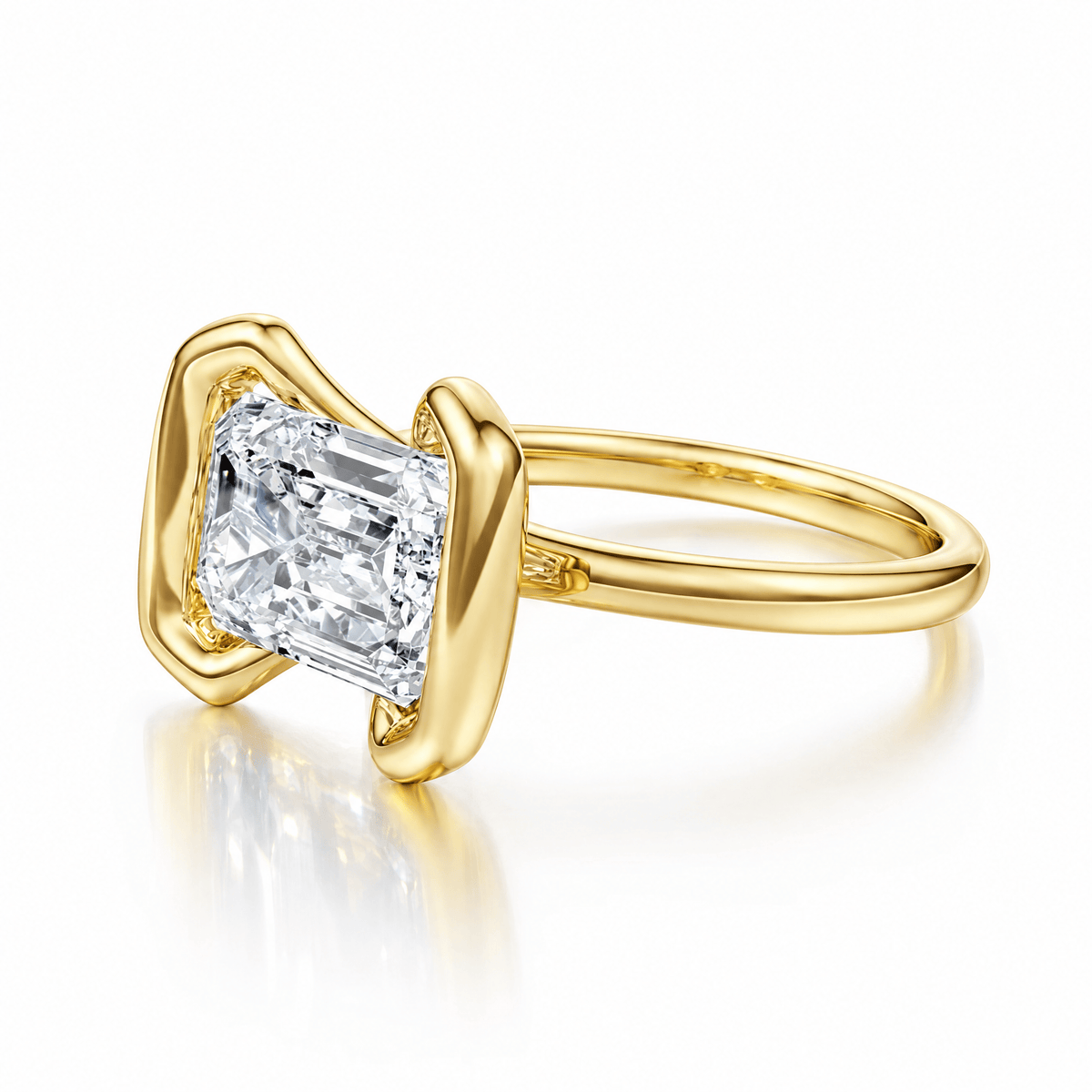 The Bowline Emerald Lab Diamond Engagement Ring in Ready Rings by 18 KARATS INC.