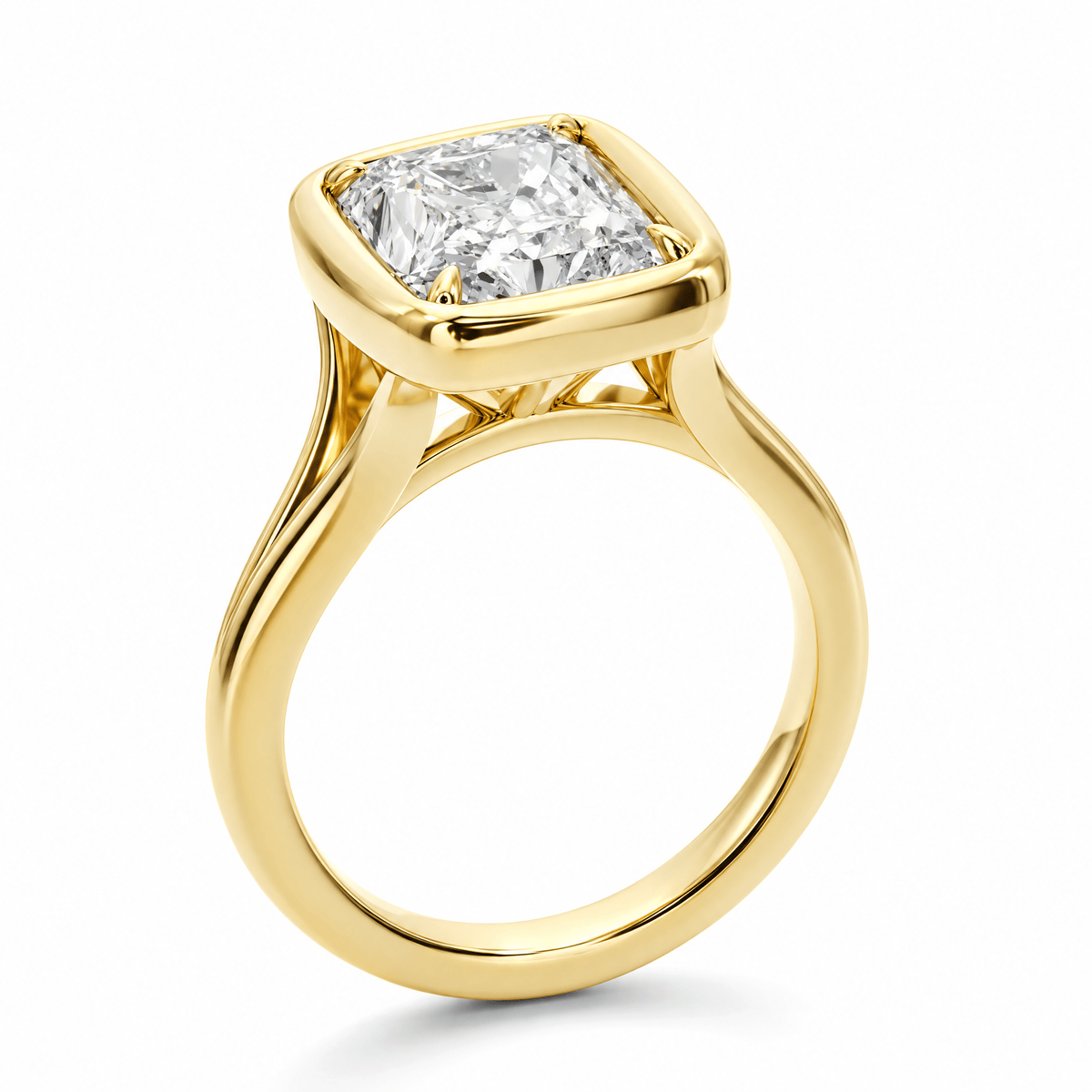 The Chunky Split Radiant Diamond Engagement Ring in Ring by 18 KARATS INC.