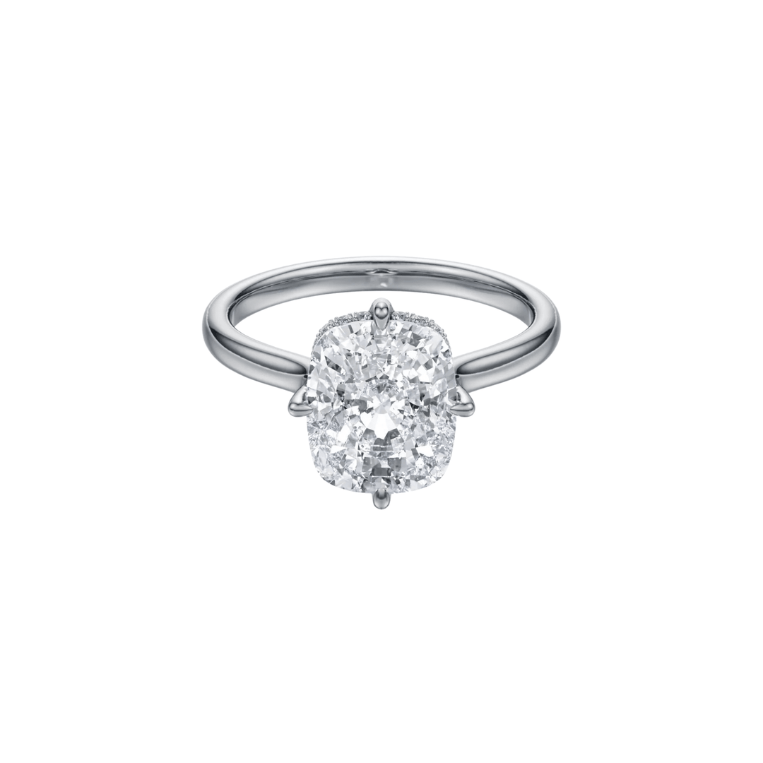 The Compass Prong Cushion Engagement Ring - R1030 in Ring by 18 KARATS